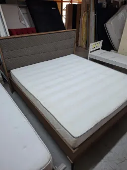 King Bed Frame with Upholstered Headboard and Mattress - Image 3